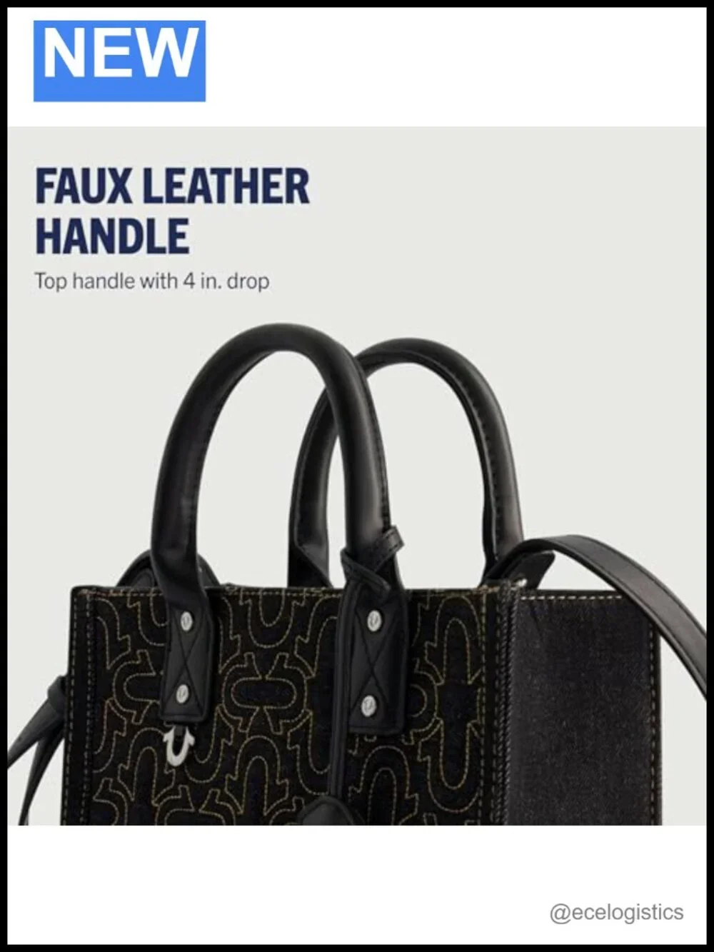 Quilted Horseshoe Tote Bag with Adjustable Crossbody Strap